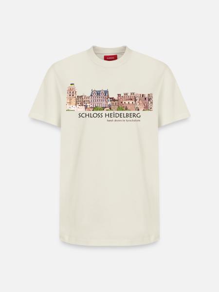 Heidelberg Castle Hand Drawing - Relaxed Unisex Supima Cotton T-Shirt – by SPREAD - off white