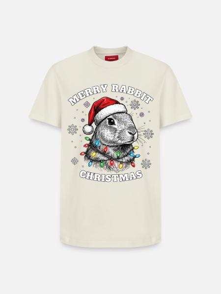 Noël lapin Noël Drôle Mignon - T-shirt unisexe décontracté en coton Supima – de SPREAD - blanc cassé