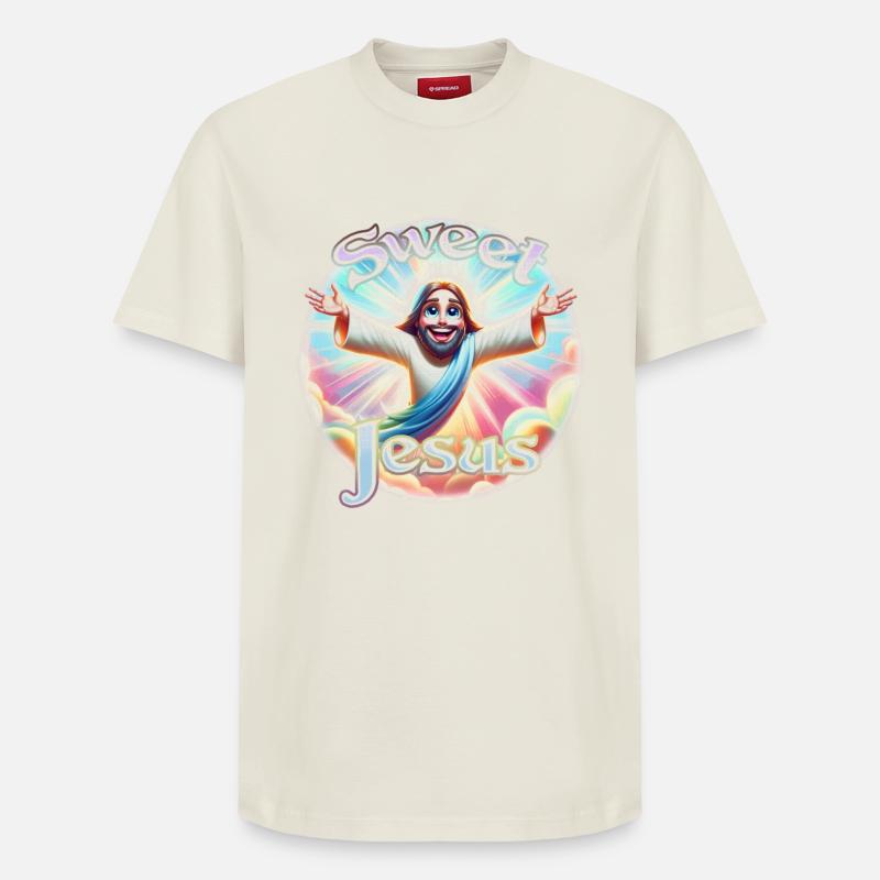 Doux Jésus - T-shirt unisexe décontracté en coton Supima – de SPREAD - blanc cassé