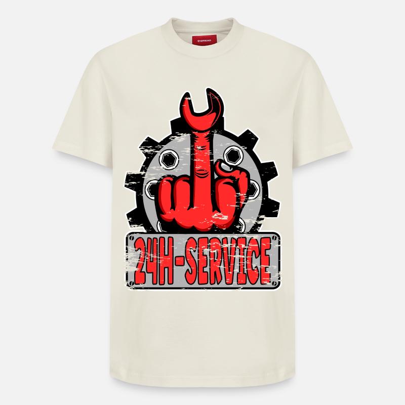 Mittelfinger Stinkerfinger 24h Service Design Rot - Relaxed Unisex Supima Cotton T-Shirt – von SPREAD - Naturweiß