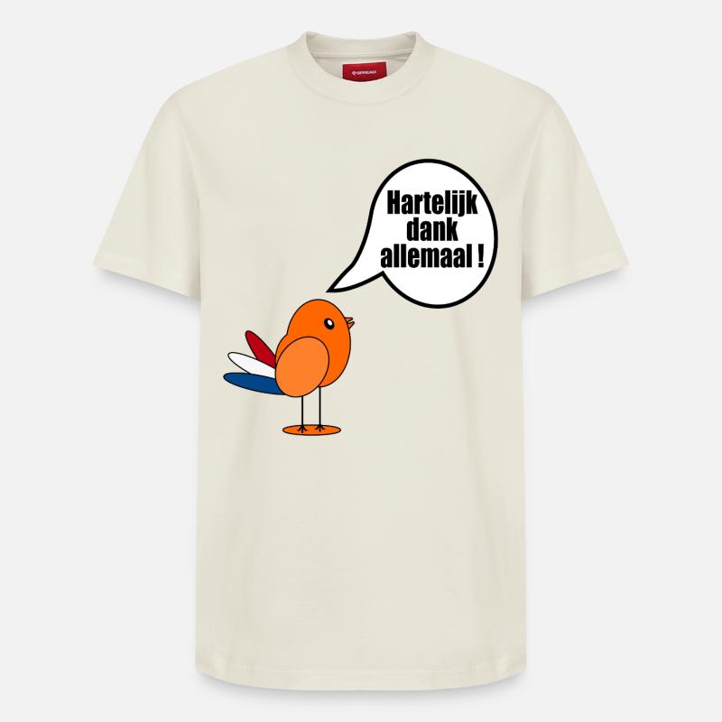 Néerlandais. Merci beaucoup. - T-shirt unisexe décontracté en coton Supima – de SPREAD - blanc cassé