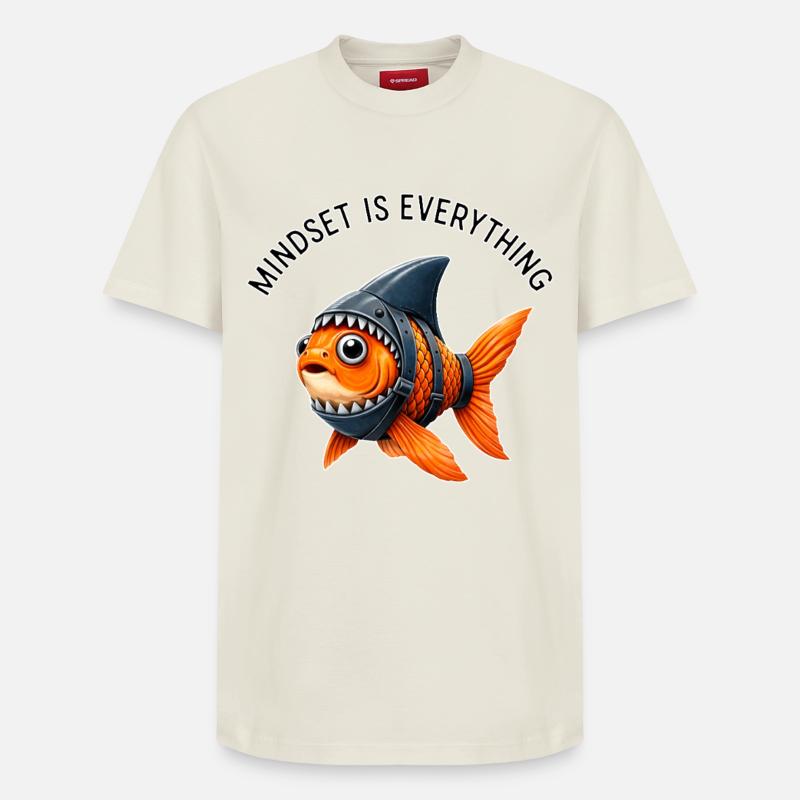 Mindset Fisch – Sei der Hai - Relaxed Unisex Supima Cotton T-Shirt – von SPREAD - Naturweiß