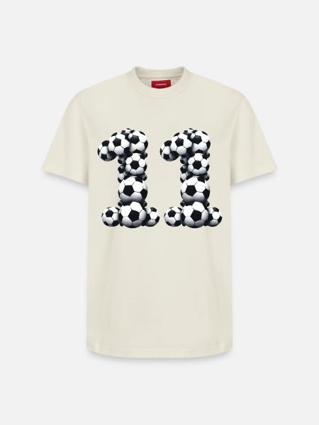 11 Football - Relaxed Unisex Supima Cotton T-Shirt – by SPREAD - off white