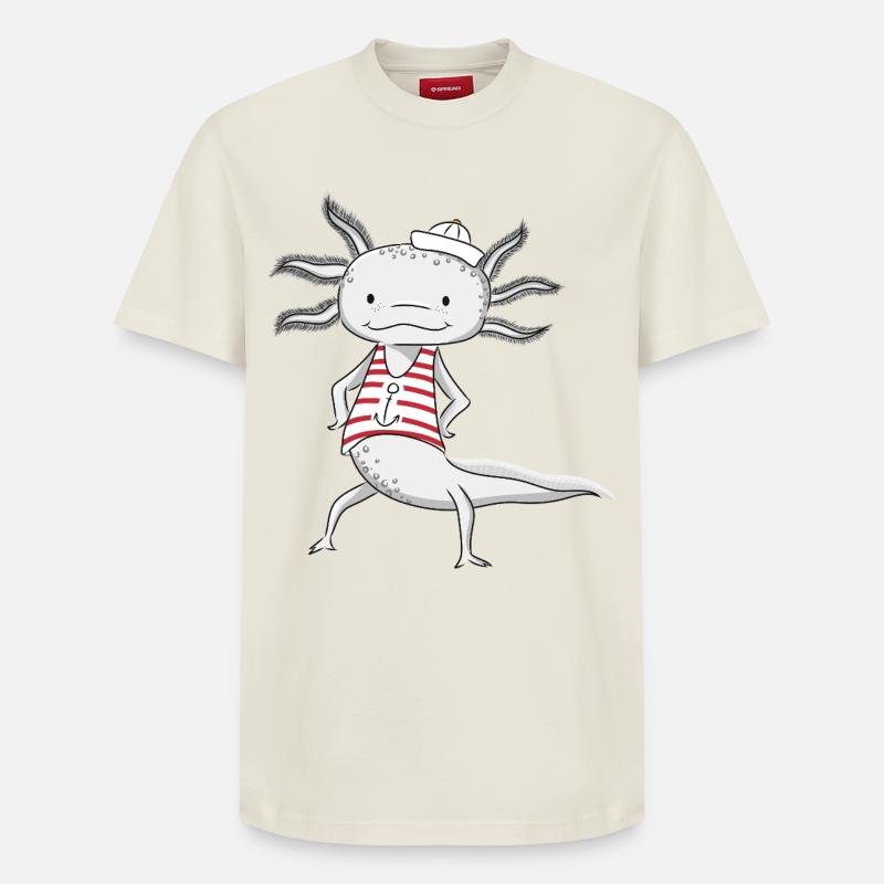 Axolotl Sailor - Relaxed Unisex Supima Cotton T-Shirt – by SPREAD - off white