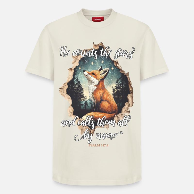 Citation biblique chrétienne Fox - T-shirt unisexe décontracté en coton Supima – de SPREAD - blanc cassé