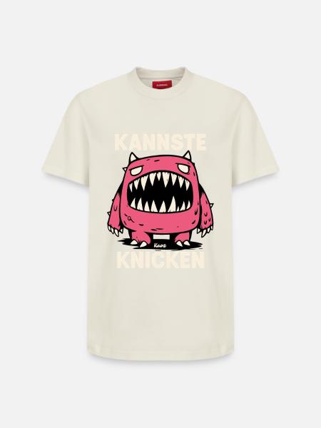 KANNSTE KNICKEN Monster Graphic - Relaxed Unisex Supima Cotton T-Shirt – von SPREAD - Naturweiß