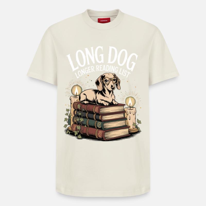 Lese Dackel - Relaxed Unisex Supima Cotton T-Shirt – von SPREAD - Naturweiß
