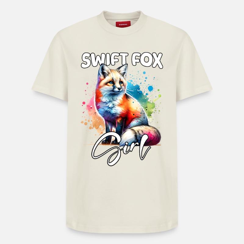 Swift Fox Mädchen Swiftfuchs - Relaxed Unisex Supima Cotton T-Shirt – von SPREAD - Naturweiß