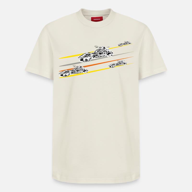 Motorrad Chopper - Relaxed Unisex Supima Cotton T-Shirt – von SPREAD - Naturweiß