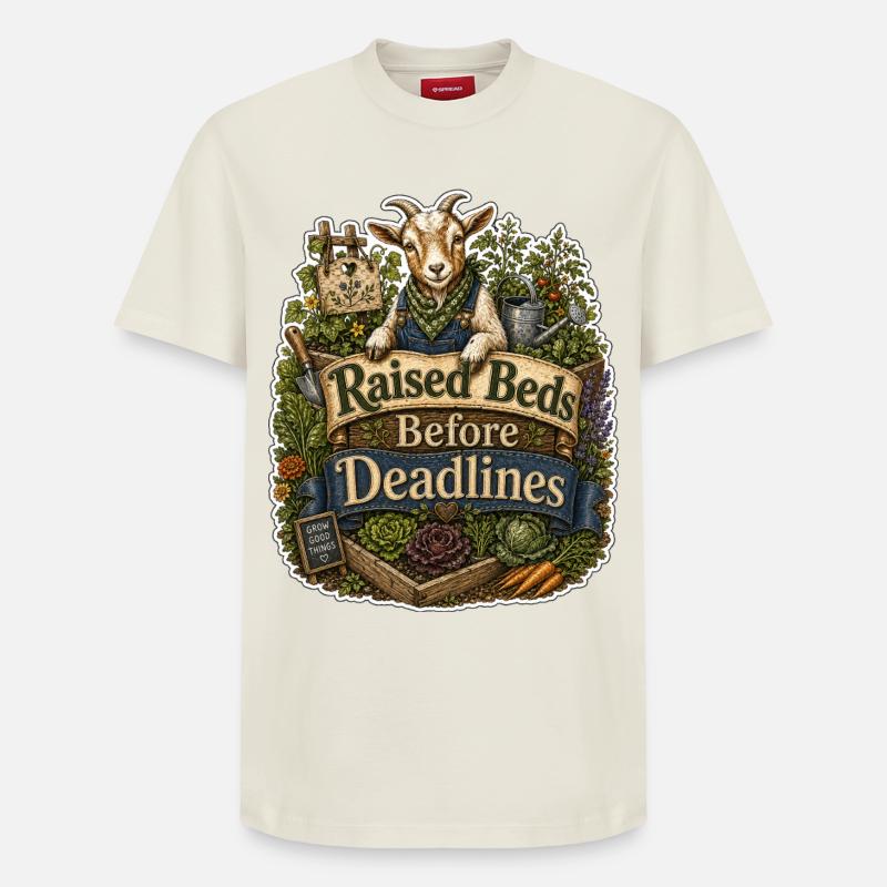 Plates-bandes surélevées avant les échéances - T-shirt unisexe décontracté en coton Supima – de SPREAD - blanc cassé