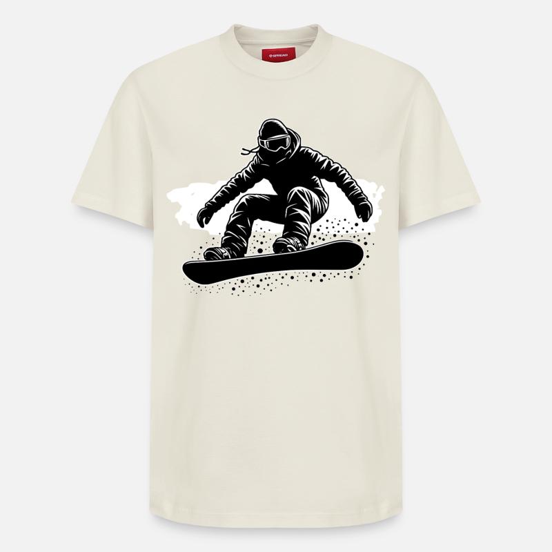 Snowboarden - Relaxed Unisex Supima Cotton T-Shirt – von SPREAD - Naturweiß