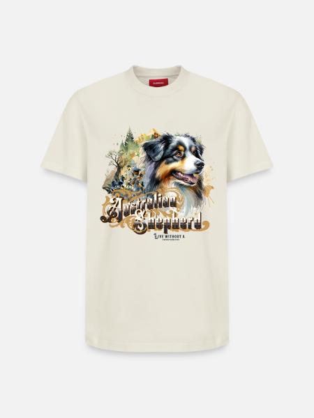 Australischer Schäferhund - Relaxed Unisex Supima Cotton T-Shirt – von SPREAD - Naturweiß