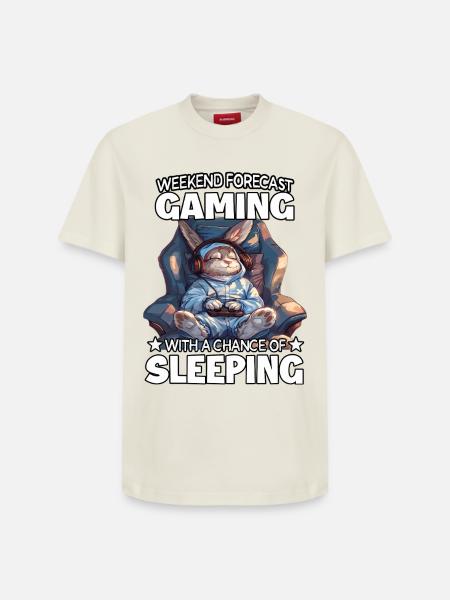 Weekend Gaming: Sleeping Bunny - Relaxed Unisex Supima Cotton T-Shirt – by SPREAD - off white