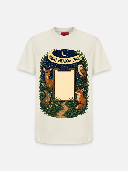 NIGHT MEADOW COUNT - Relaxed Unisex Supima Cotton T-Shirt – by SPREAD - off white