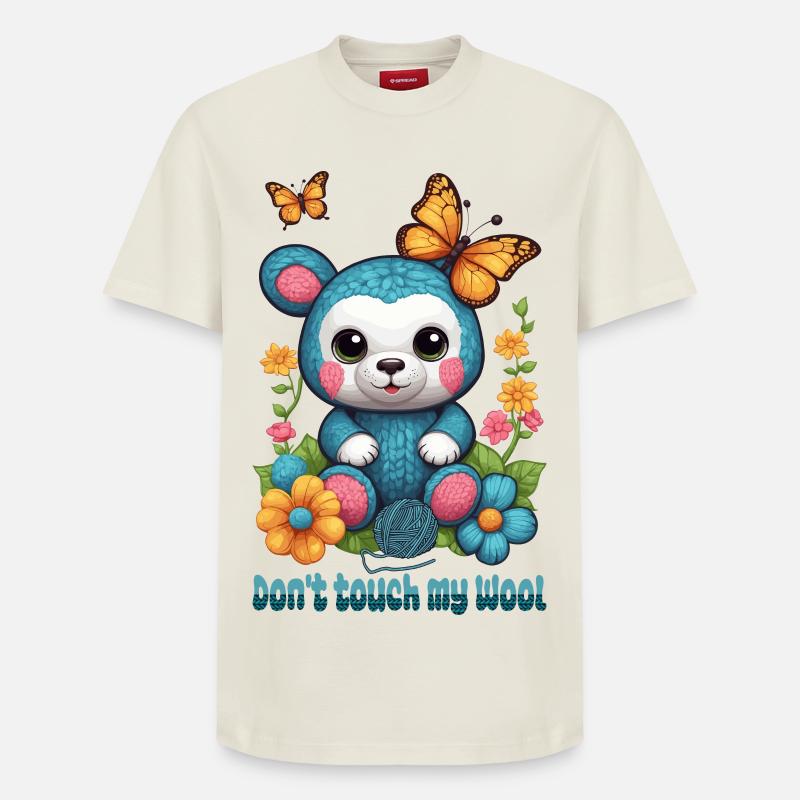 Teddy en laine - T-shirt unisexe décontracté en coton Supima – de SPREAD - blanc cassé