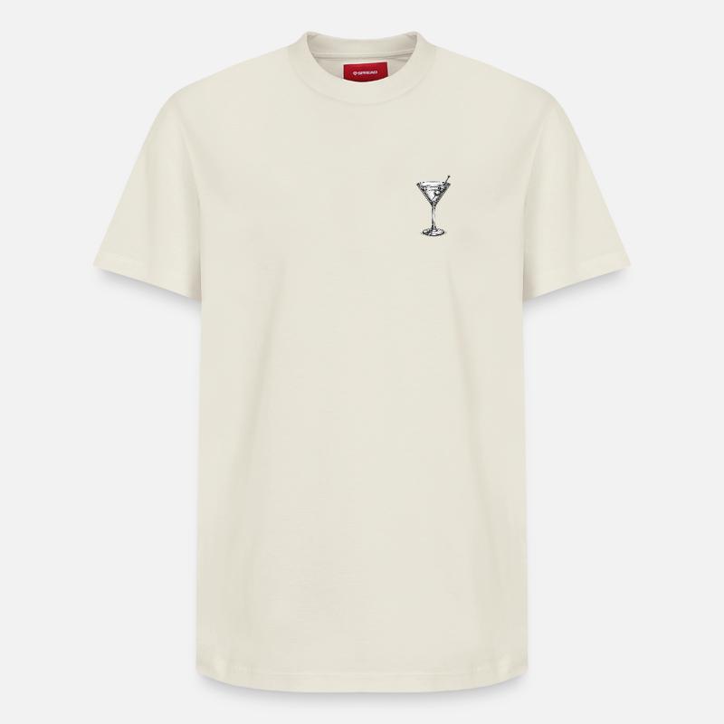 Martini - T-shirt unisexe décontracté en coton Supima – de SPREAD - blanc cassé