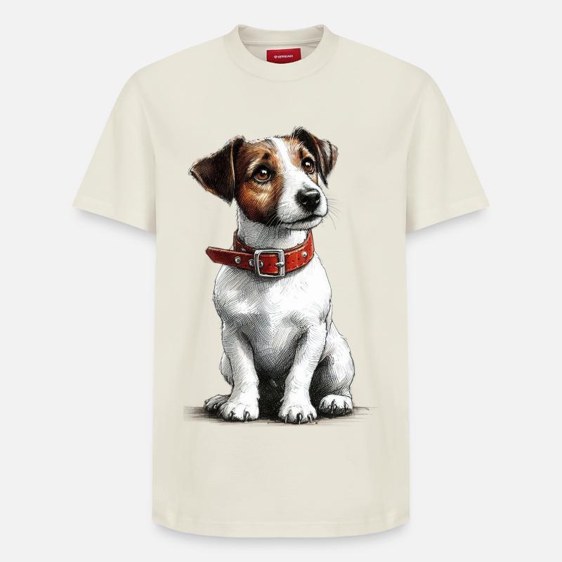 Jack Russel Terrier  - Relaxed Unisex Supima Cotton T-Shirt – von SPREAD - Naturweiß