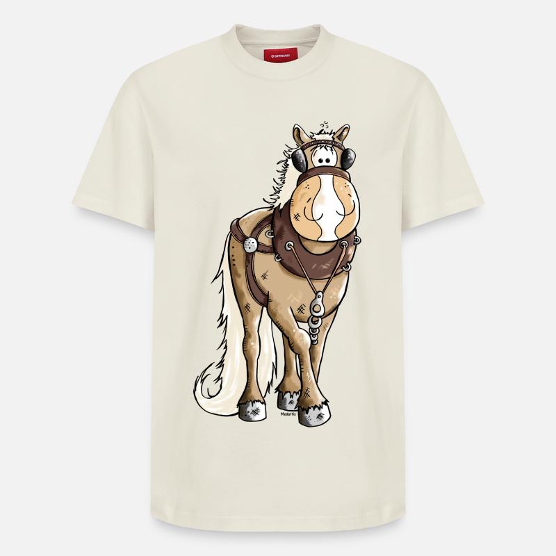 Cheval De Trait - Chevaux - T-shirt unisexe décontracté en coton Supima – de SPREAD - blanc cassé