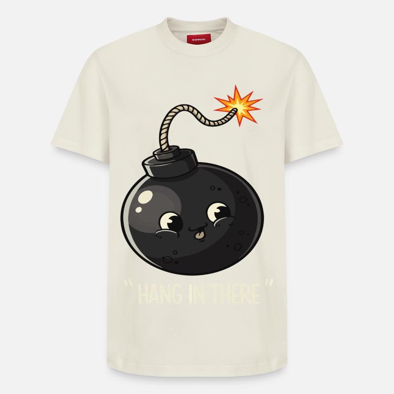 Kawaii Exploding Bomb Comic Design - Relaxed Unisex Supima Cotton T-Shirt – by SPREAD - off white
