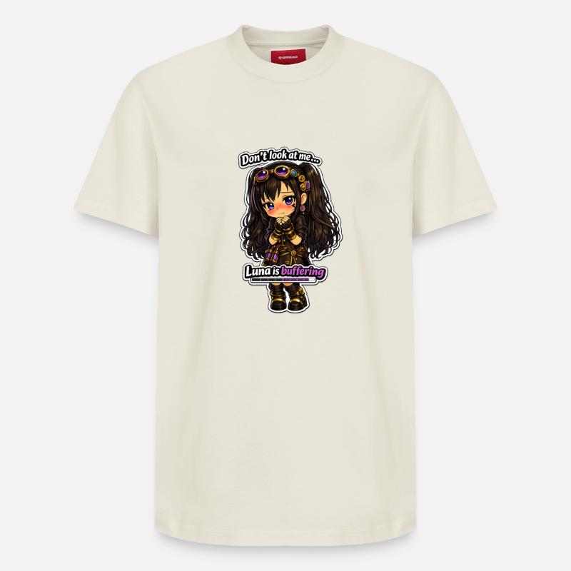 Luna Buffing Chibi Steampunk - Relaxed Unisex Supima Cotton T-Shirt – von SPREAD - Naturweiß