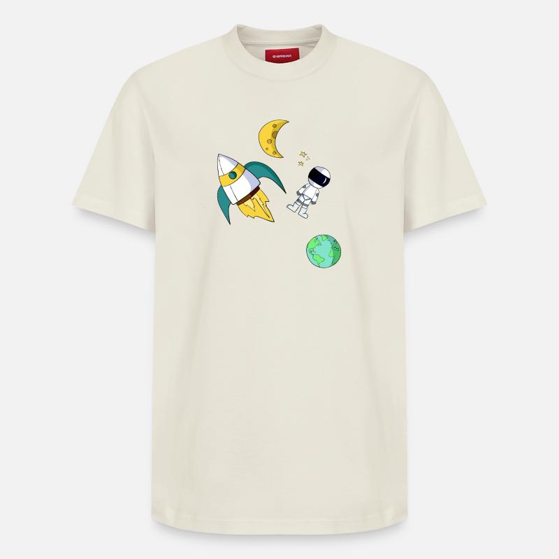 univers - T-shirt unisexe décontracté en coton Supima – de SPREAD - blanc cassé