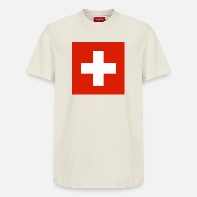 Suisse - T-shirt unisexe décontracté en coton Supima – de SPREAD - blanc cassé