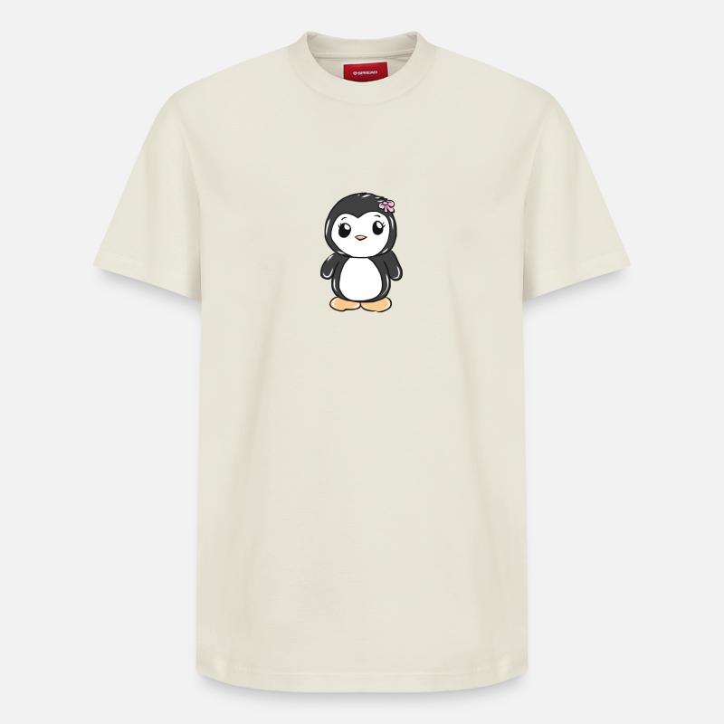 manchot - T-shirt unisexe décontracté en coton Supima – de SPREAD - blanc cassé