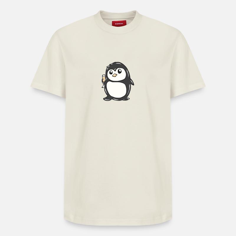 manchot - T-shirt unisexe décontracté en coton Supima – de SPREAD - blanc cassé