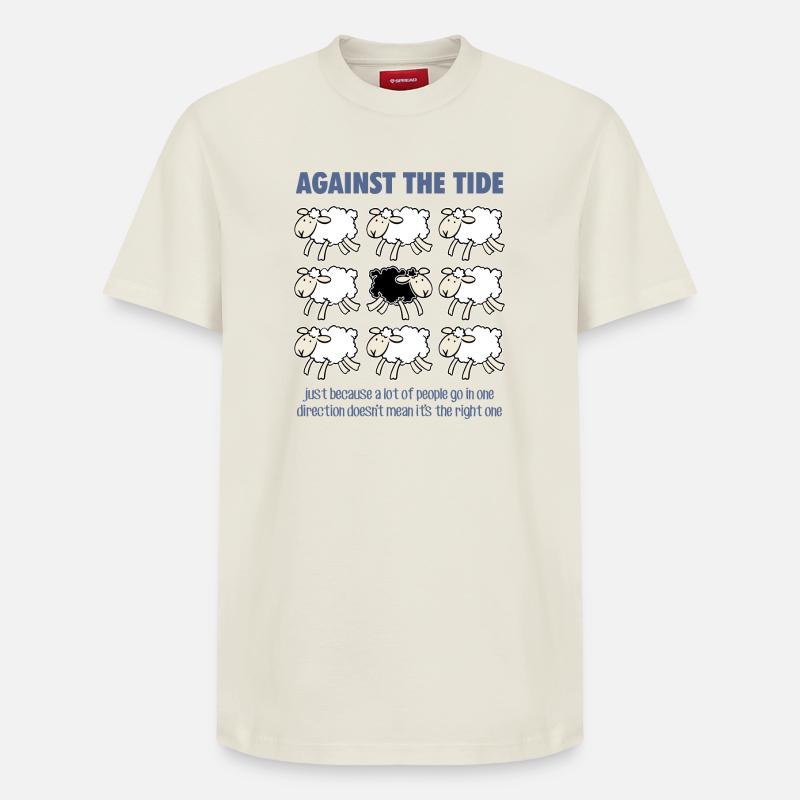 Contre la marée - T-shirt unisexe décontracté en coton Supima – de SPREAD - blanc cassé