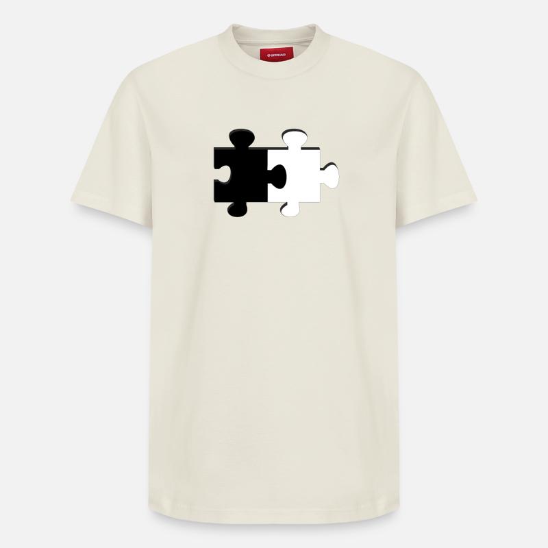 Puzzle Noir Blanc - T-shirt unisexe décontracté en coton Supima – de SPREAD - blanc cassé