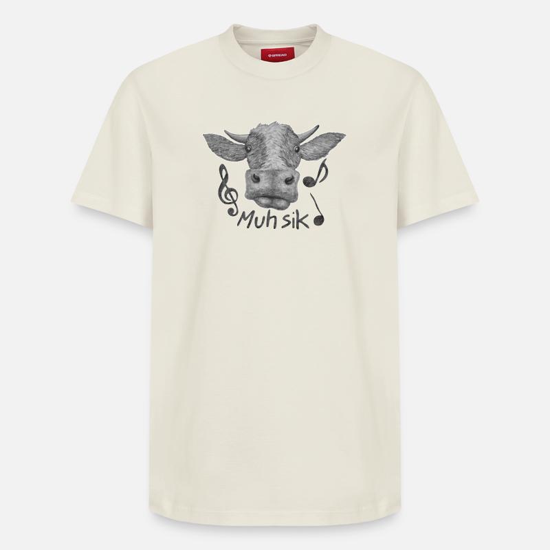 Muh sik - Relaxed Unisex Supima Cotton T-Shirt – von SPREAD - Naturweiß