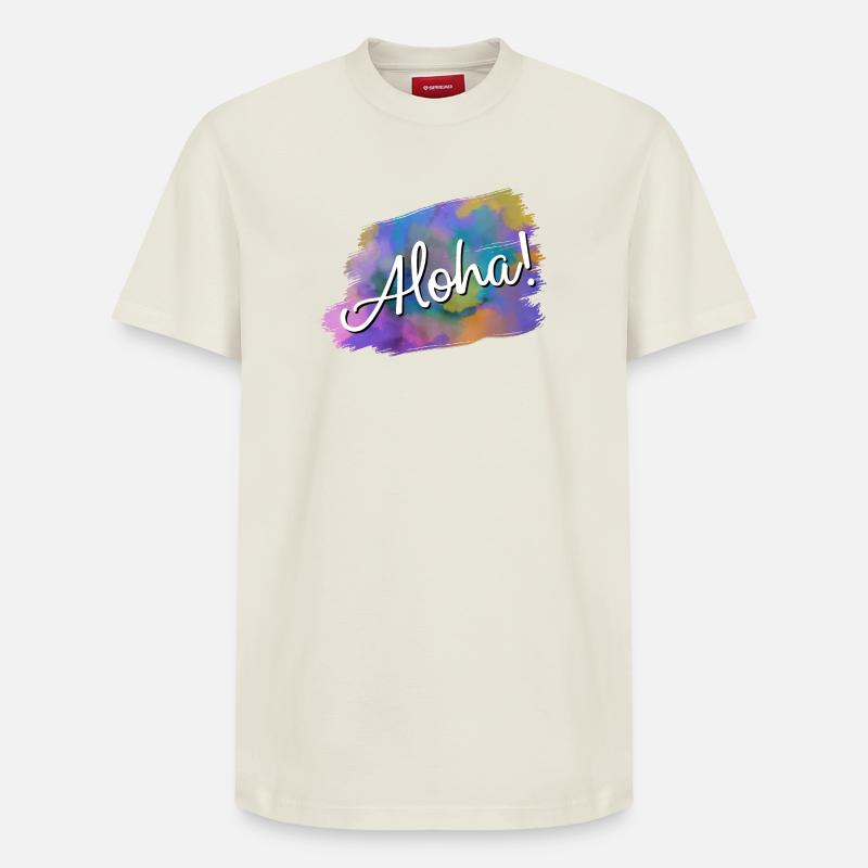 Aloha! - T-shirt unisexe décontracté en coton Supima – de SPREAD - blanc cassé