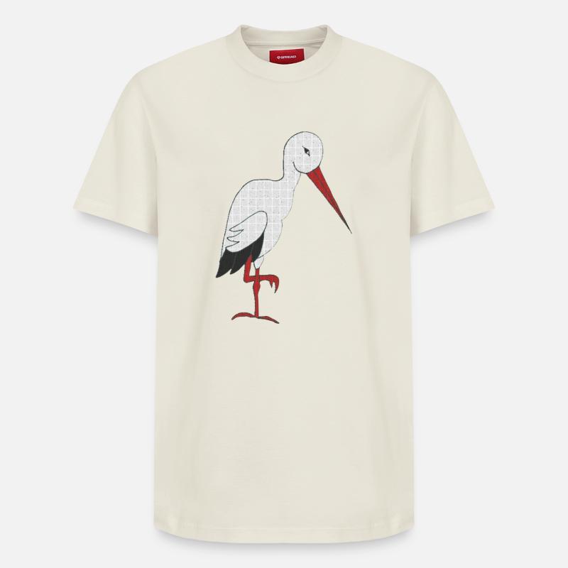 storch - Relaxed Unisex Supima Cotton T-Shirt – von SPREAD - Naturweiß