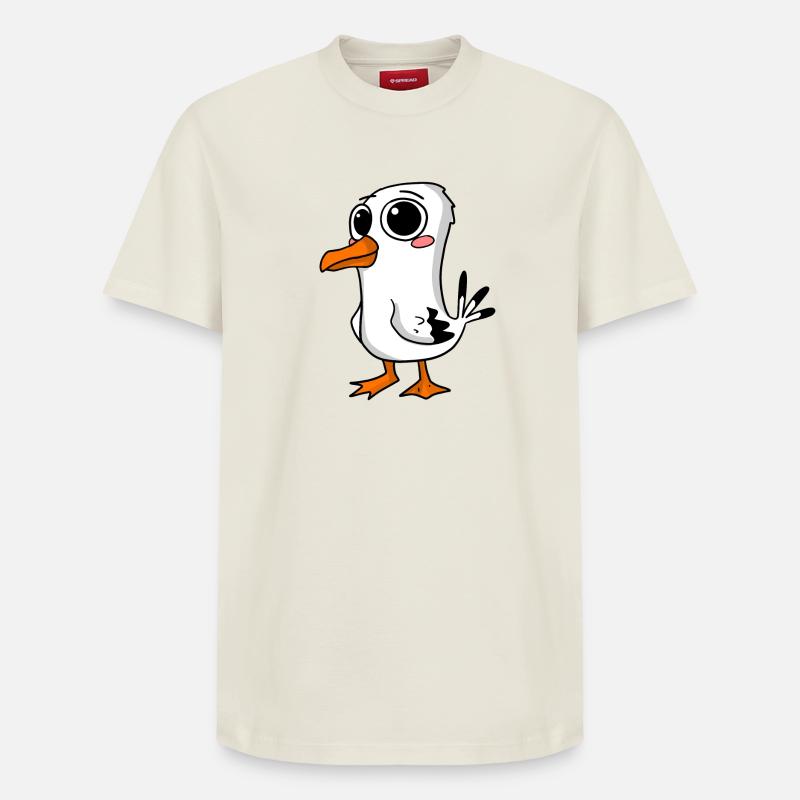 Cute seagull - Relaxed Unisex Supima Cotton T-Shirt – by SPREAD - off white
