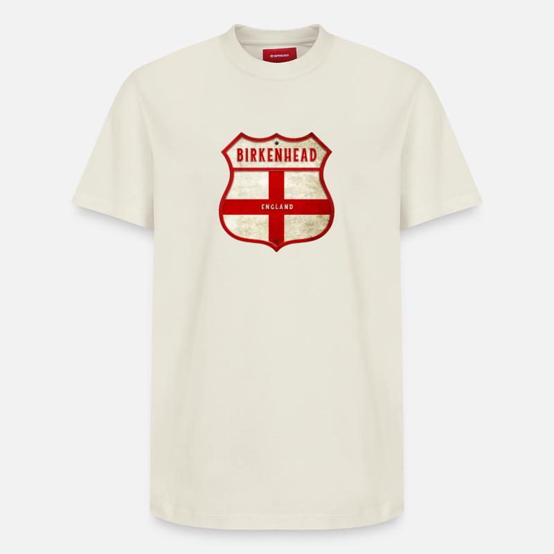 Armoiries de Birkenhead Angleterre - T-shirt unisexe décontracté en coton Supima – de SPREAD - blanc cassé