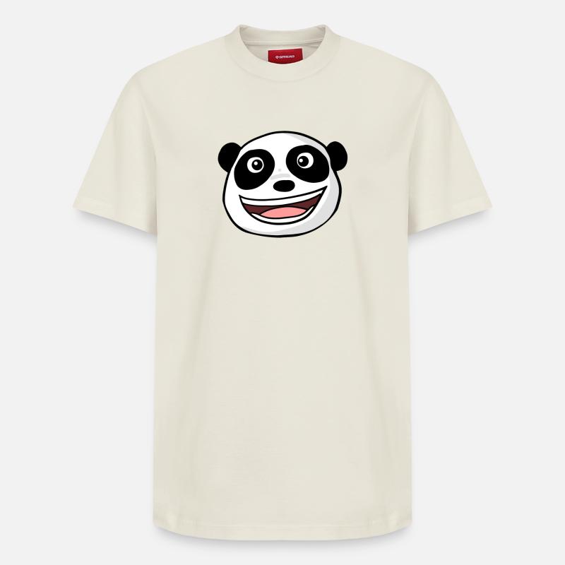 Tête de panda - T-shirt unisexe décontracté en coton Supima – de SPREAD - blanc cassé