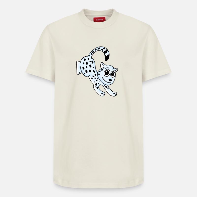 Léopard des neiges Léopard - T-shirt unisexe décontracté en coton Supima – de SPREAD - blanc cassé