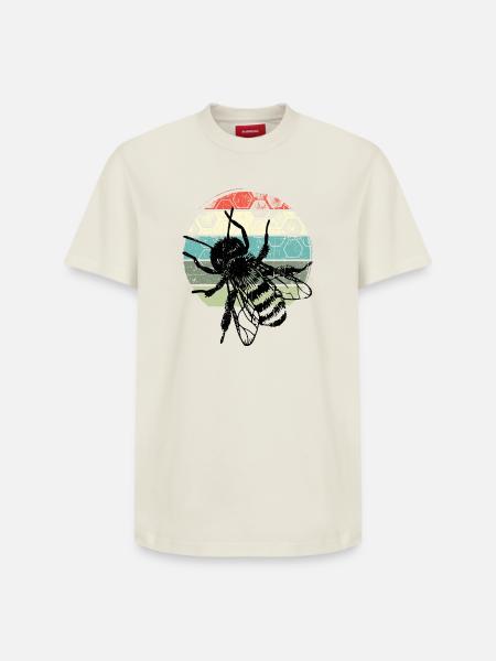 Retro Mosquito Circle - Relaxed Unisex Supima Cotton T-Shirt – von SPREAD - Naturweiß
