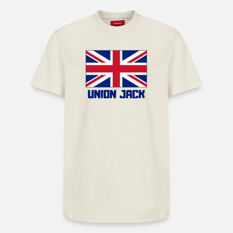 union jack, Angleterre, Londres - T-shirt unisexe décontracté en coton Supima – de SPREAD - blanc cassé