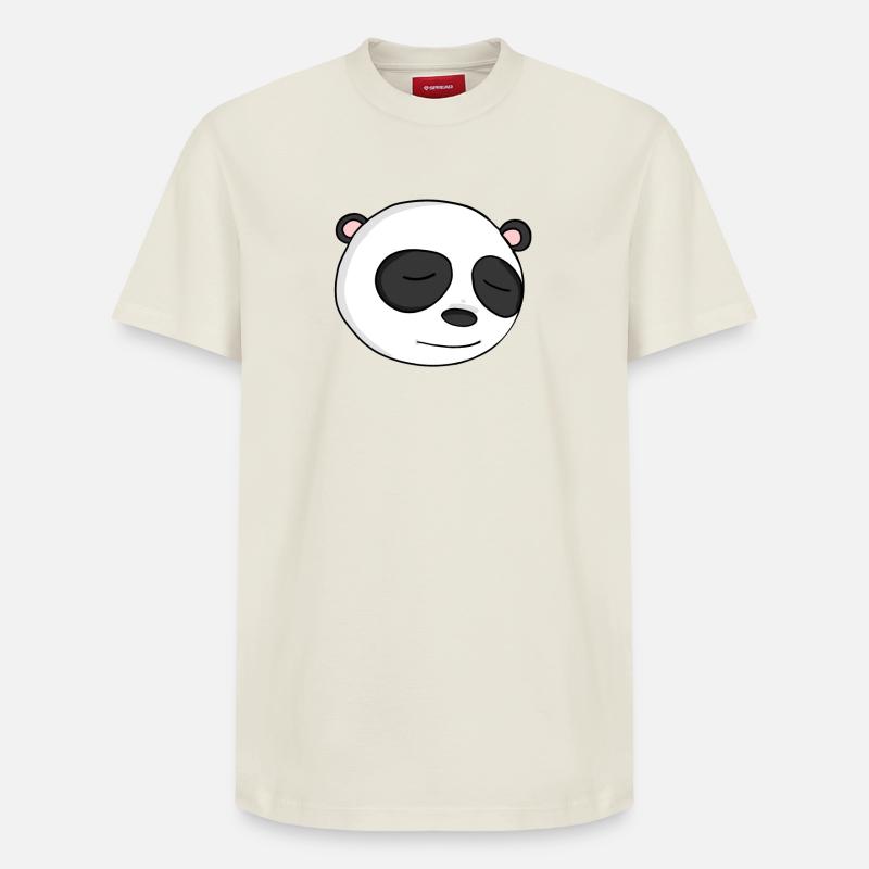 Tête de panda - T-shirt unisexe décontracté en coton Supima – de SPREAD - blanc cassé