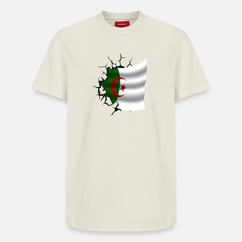 Algérie - Algérie - Drapeau déchiré - T-shirt unisexe décontracté en coton Supima – de SPREAD - blanc cassé