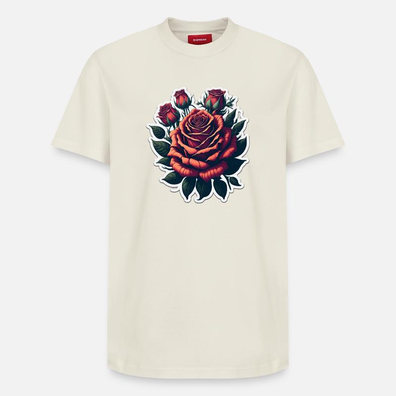 Rose - T-shirt unisexe décontracté en coton Supima – de SPREAD - blanc cassé