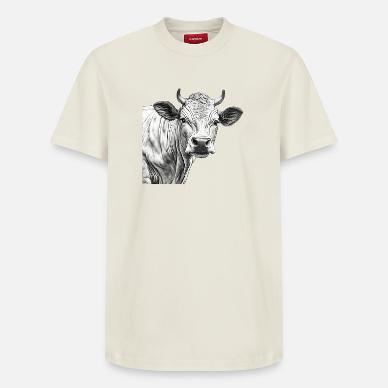 Vache Charolaise - T-shirt unisexe décontracté en coton Supima – de SPREAD - blanc cassé