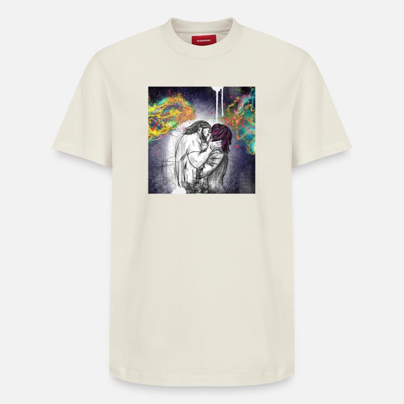 Premier baiser - T-shirt unisexe décontracté en coton Supima – de SPREAD - blanc cassé