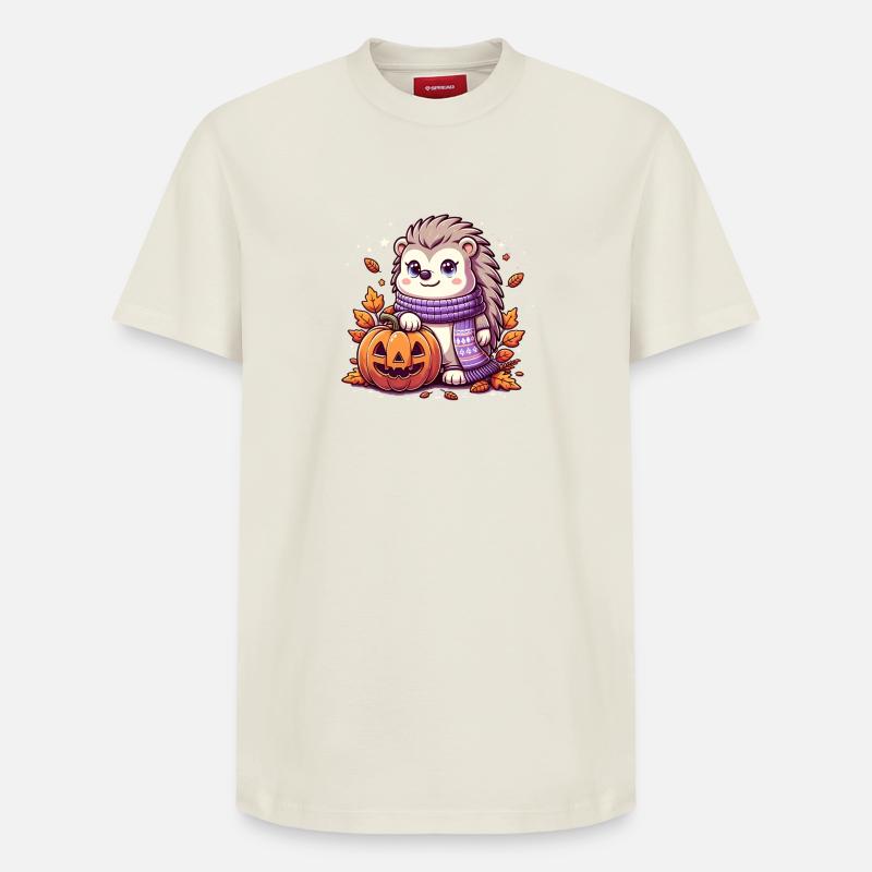 Halloween, hérisson - T-shirt unisexe décontracté en coton Supima – de SPREAD - blanc cassé