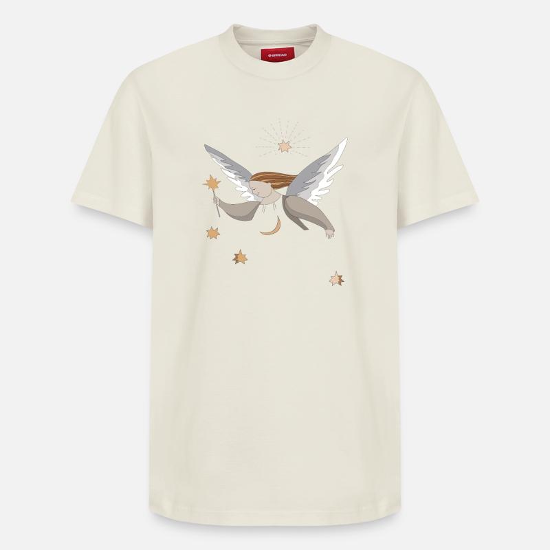 Ange de Noël, Joyeux Noël - T-shirt unisexe décontracté en coton Supima – de SPREAD - blanc cassé