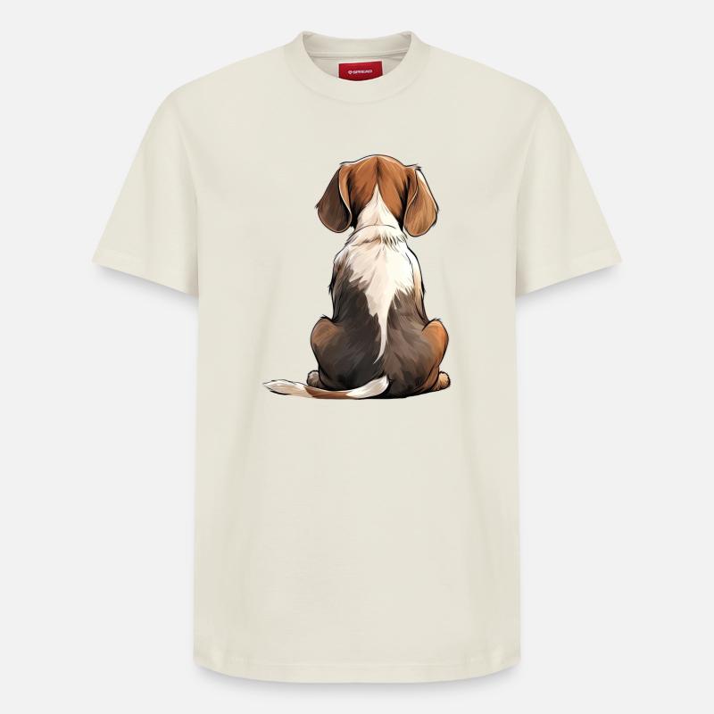 Beagle - Relaxed Unisex Supima Cotton T-Shirt – von SPREAD - Naturweiß