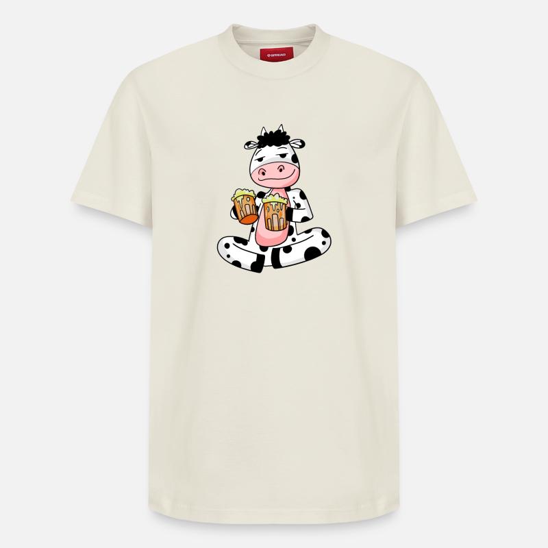 Vache à la bière - T-shirt unisexe décontracté en coton Supima – de SPREAD - blanc cassé
