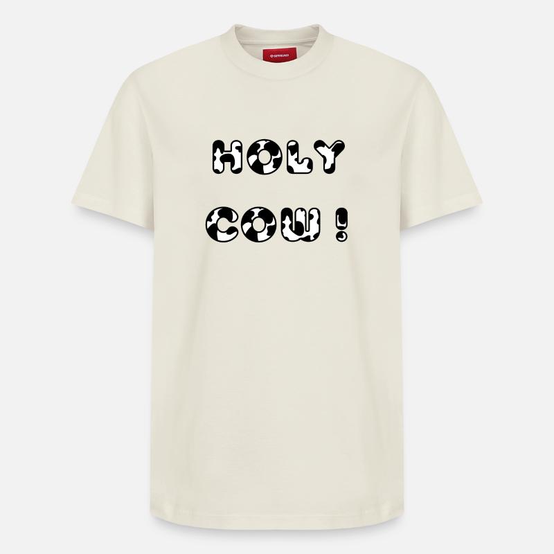 holy cow - T-shirt unisexe décontracté en coton Supima – de SPREAD - blanc cassé