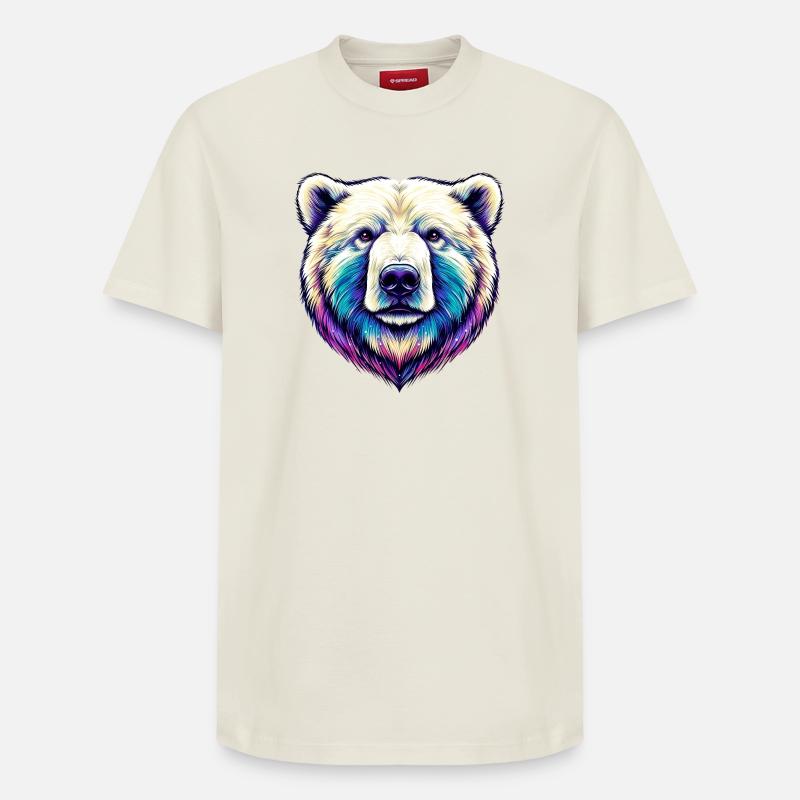 Ours blanc - T-shirt unisexe décontracté en coton Supima – de SPREAD - blanc cassé